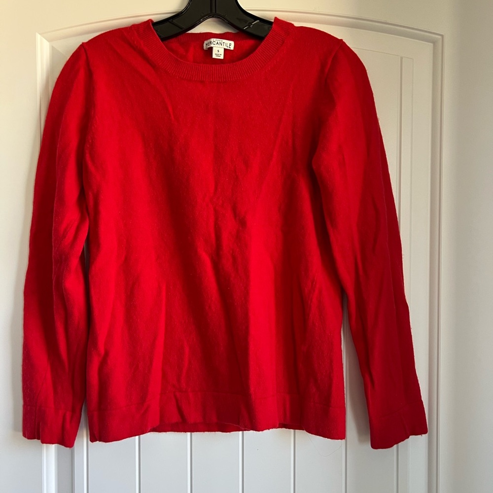 J. Crew Red Crew Neck Sweater